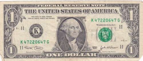 1x TEN AMERICAN DOLLAR AND 7x ONE AMERICAN DOLLAR NOTES