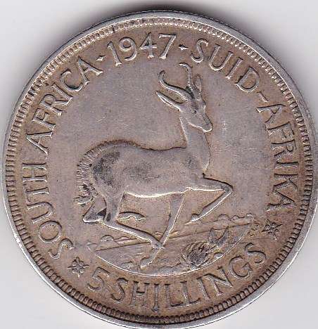 1947 UNION OF SOUTH AFRICA 5 SHULLING