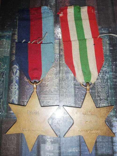 2 X WORLD WAR TWO MEDALS ONE ITALY STAR AND ONE 1939-1945 STAR