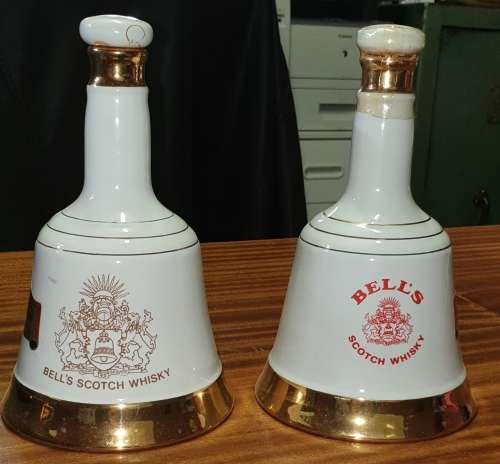 BELL'S COMMEMORATIVE ONE EMPTY ONE FULL AND SEALED