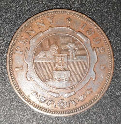 ZAR 1 PENNY 1892 UNGRADED