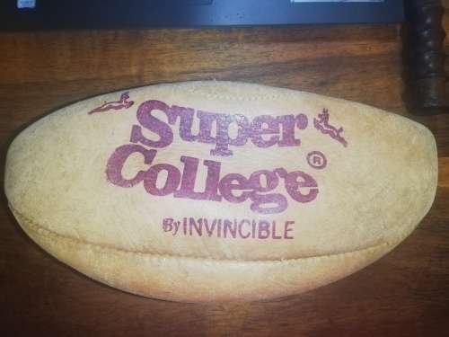 SUPER COLLEGE BY INVINCIBLE GENUINE LEATHER RUGBY BALL