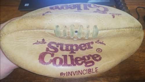 SUPER COLLEGE BY INVINCIBLE GENUINE LEATHER RUGBY BALL