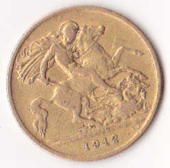 GOLD HALF SOVEREIGN 1912