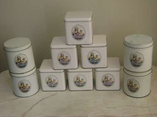 10 VINTAGE MAZAWATTEE TINS - SOLD TOGETHER AS ONE LOT