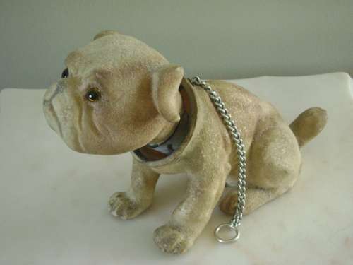 VINTAGE "NODDING HEAD" BULL DOG ORNAMENT