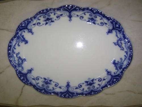 VERY OLD BLUE AND WHITE LARGE CHARGER/WALL PLATE - LOVELY!!!