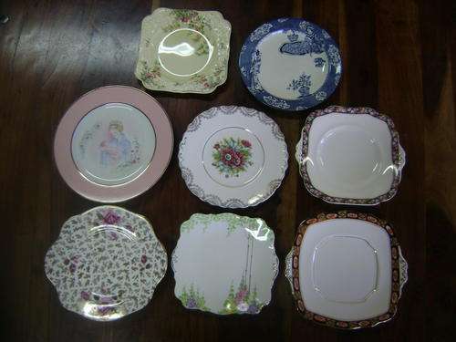 COLLECTION OF 8 VINTAGE CAKE SERVING PLATES