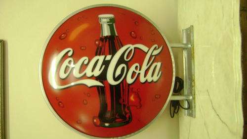 Modern, but  collectable Coca Cola light to be fitted on wall