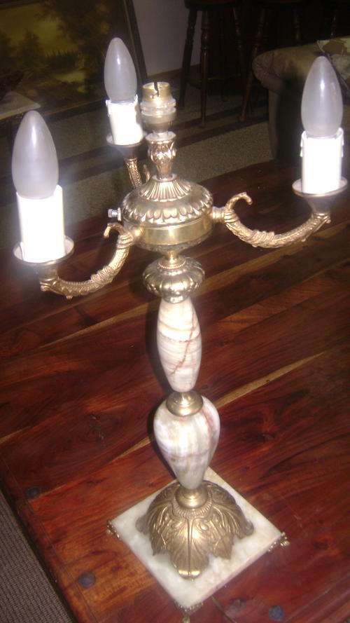 Very large and solid Ornate Marble and Brass lamp - a stunning piece - not to be missed