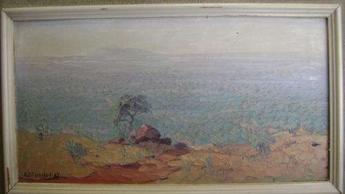 Painting oil on board signed Gj Pietersen '67 -nature scene