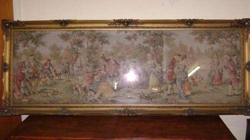 Very large tapestry of an old English scene - beautifully done