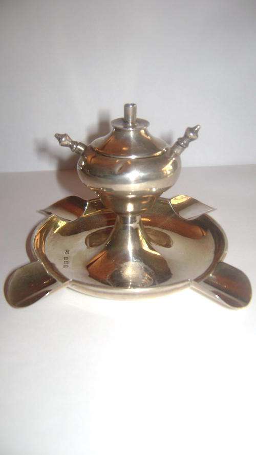 HALLMARKED SILVER!! Table lighter/ashtray - Birmingham 1907