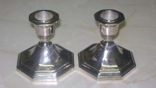 SMALL PAIR OF CANDLE STICKS - electroplated!!!