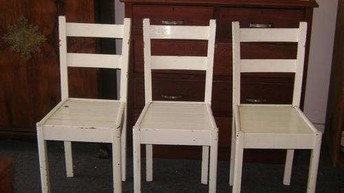 Three painted chairs - strong and solid