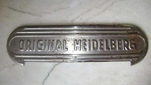 METAL NAME PLATE - ORIGINAL HEIDELBERG!!!