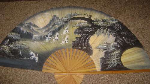 Very large handpainted fan - for display - lovely!!!!