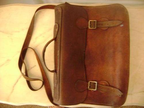 VERY OLD LEATHER SUITCASE WITH ADDITIONAL SHOULDER STRAP - LOVELY ITEM!!!