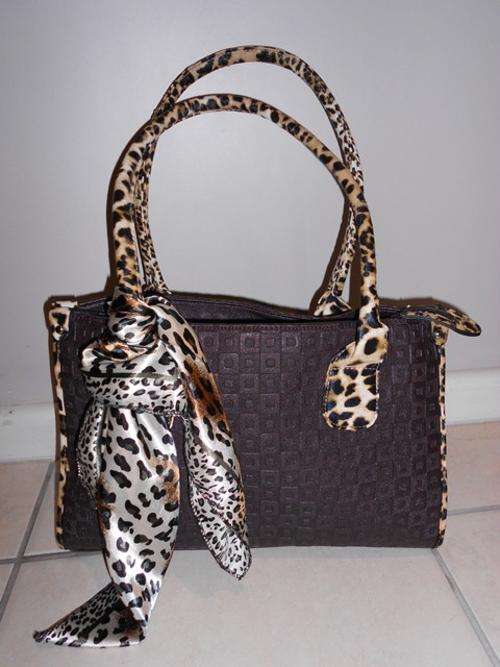 Brown & Leopard Print Handbag