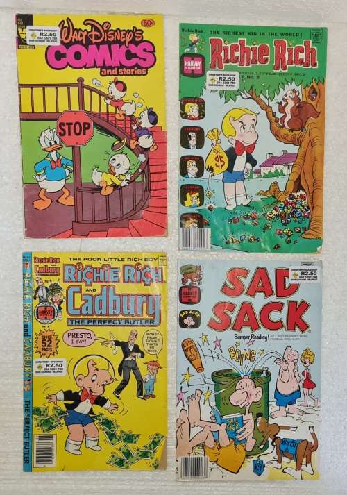 4 x classic comics Richie Rich / Sad sack / Walt Disney Comics