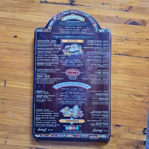 Vintage spur menu X 3