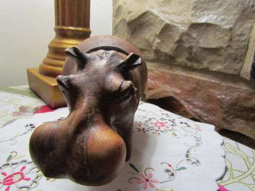 a Big and heavy wooden hippopotamus !!