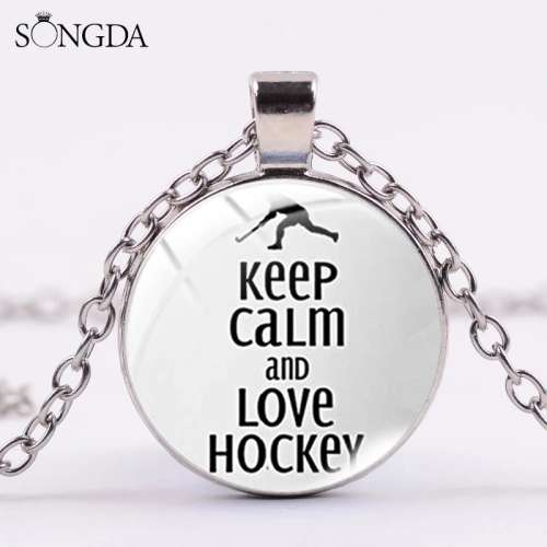 Keep calm and love hockey bracelet
