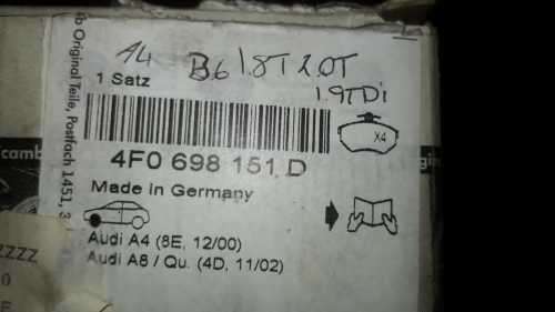 Audi A4 brake pads