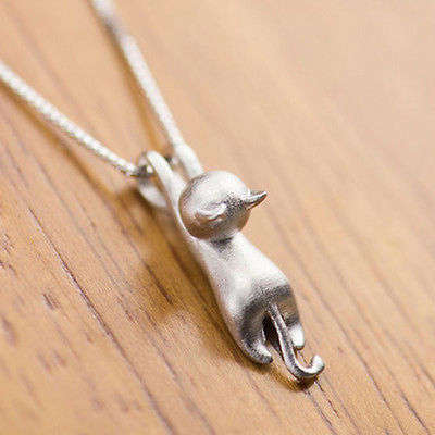 Cat Charm Pendant Chain Necklace!!BRAND NEW!!/95% OFF!!