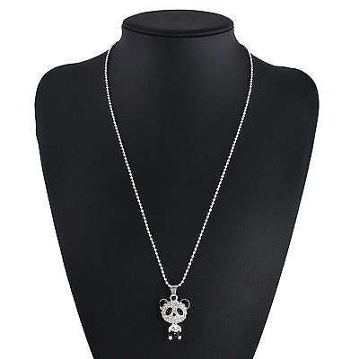 New Fashion Women Silver Panda Rhinestone Pendant Necklace!!99% MARK DOWN!!