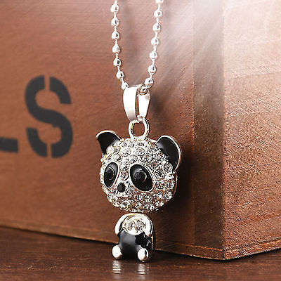 New Fashion Women Silver Panda Rhinestone Pendant Necklace!!99% MARK DOWN!!