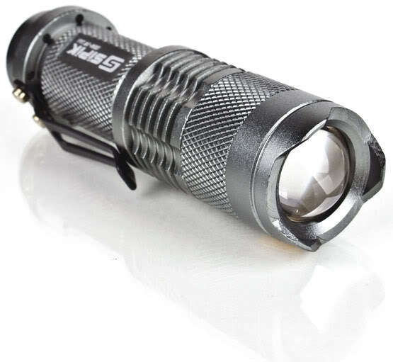 CREE Q5 LED Adjustable Focus Flashlight Torch 320LM (Black) (New)