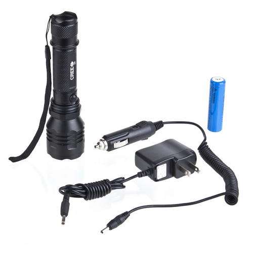 UltraFire CREE Q5 LED Rechargeable Flashlight Torch 300LM akku 3.7v 18650 3000mah Plus 2 x Chargers