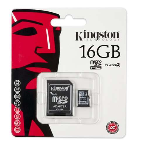 Kingston MicroSD 16GB MicroSD (SDHC) (Class 4) + Adaptor: Brand New (Sealed) Special Promotion
