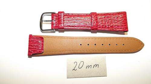 WATCH STRAP LEATHER 20MM "JAQUES LEMANS" RED