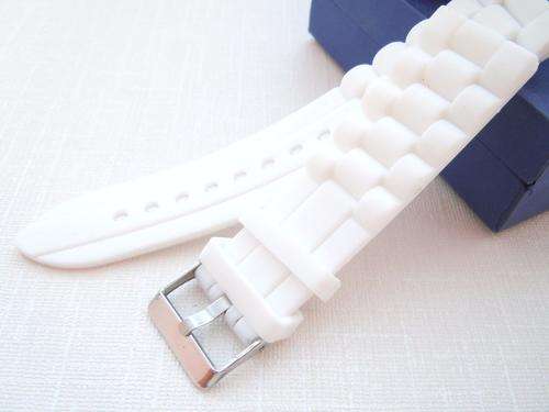 20 mm White Diver Silicone Rubber Waterproof Wrist Watch Strap