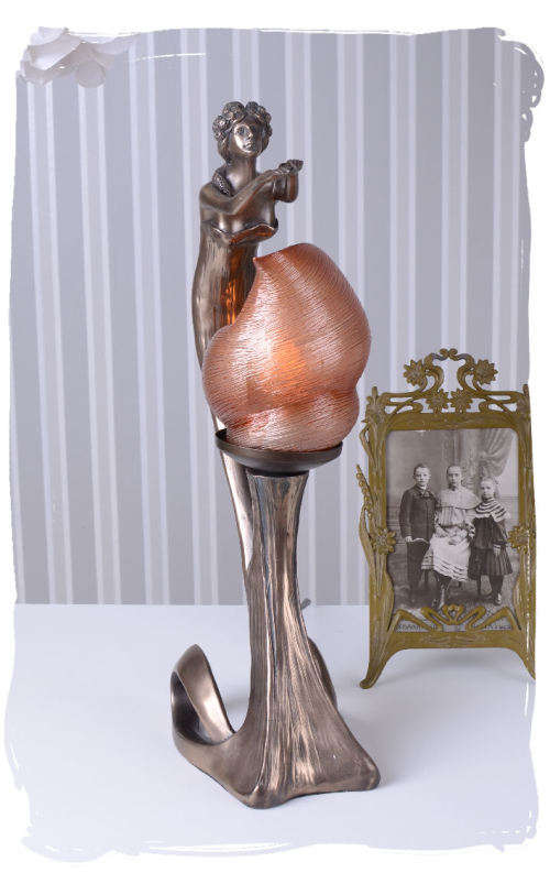 Glamorous table lamp in romantic art nouveau style