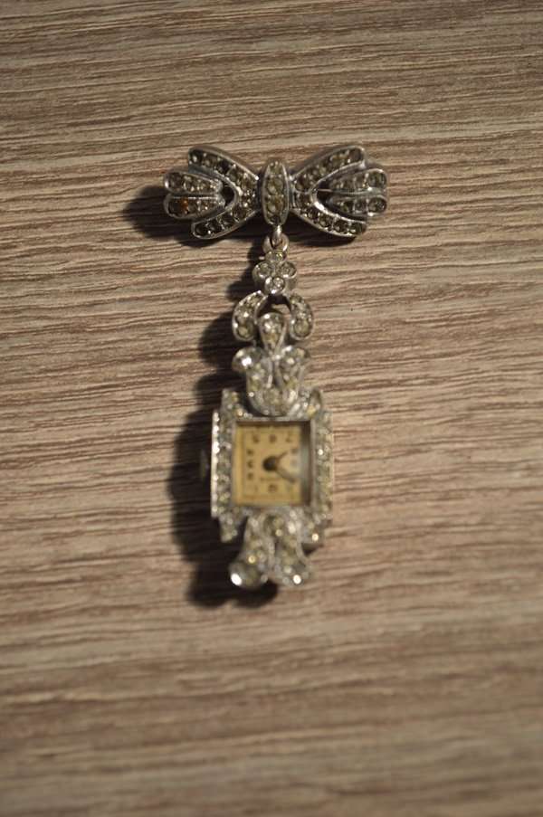 Beautifull ladies marcasite  Lapel watch