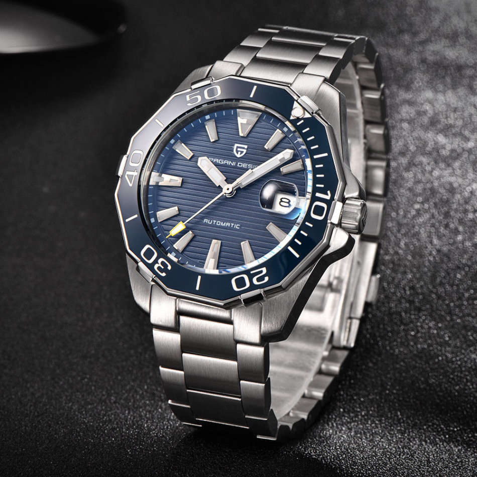 PAGANI design 47mm Chronograph, blue men's watch