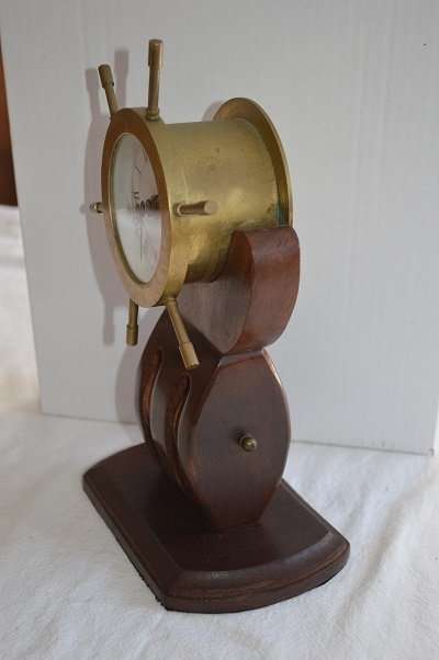 Nice solid brass Maritime double ship block clock