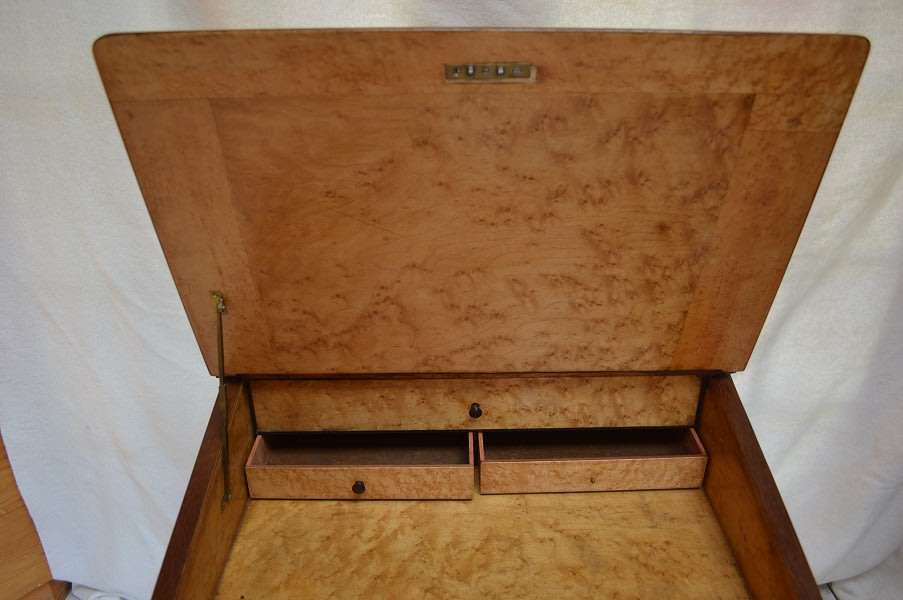 Beautiful Bur wallnut and birdseye verneered Victorian davenport