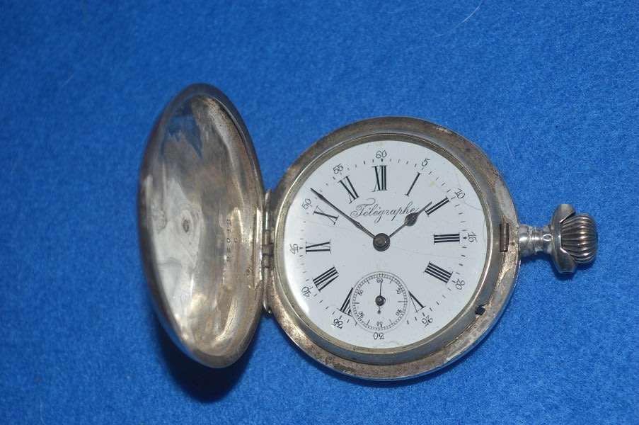 Silver 0,875 + 84 Telegraphe (swiss, Russian) pocket watch 98.7g