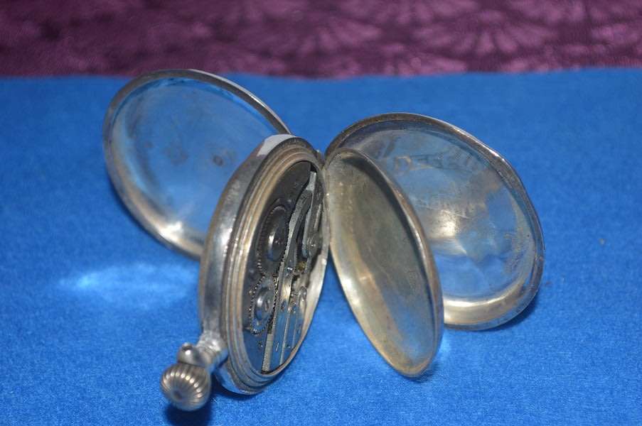 Silver 0,875 + 84 Telegraphe (swiss, Russian) pocket watch 98.7g