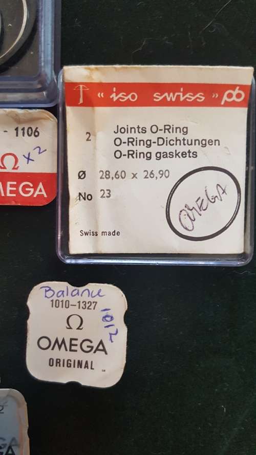 OMEGA spares parts, mainsprings, balance staff, winding stems, seals etc