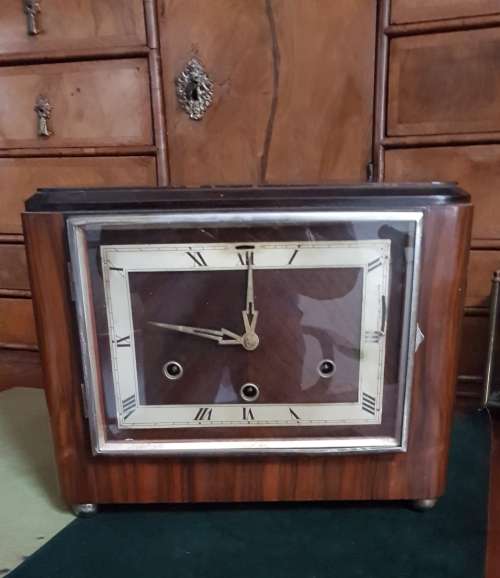 2 chime working art deco mantle clock