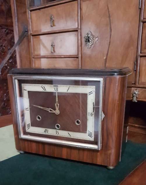 2 chime working art deco mantle clock