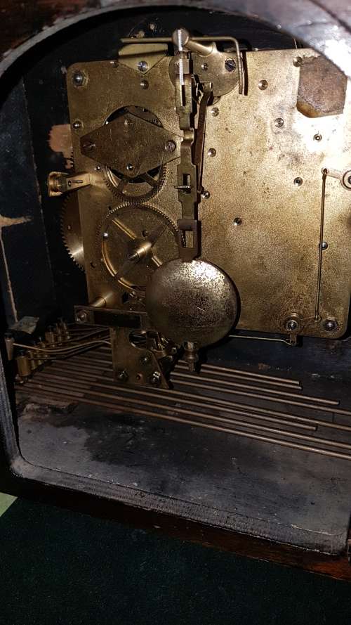 2 chime working art deco mantle clock