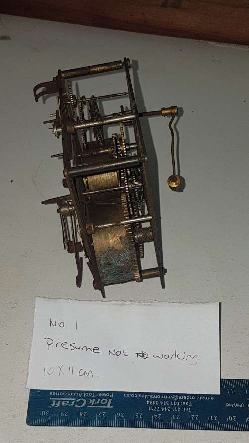 clock movement for spares or repairs 10x11cmNo 1