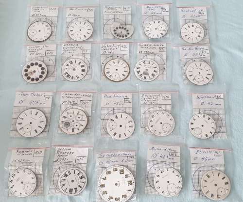 20 x Mixed Pocket Watch Used Dials.