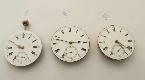 3 Vintage Pocket Watch Movements. ` Working `